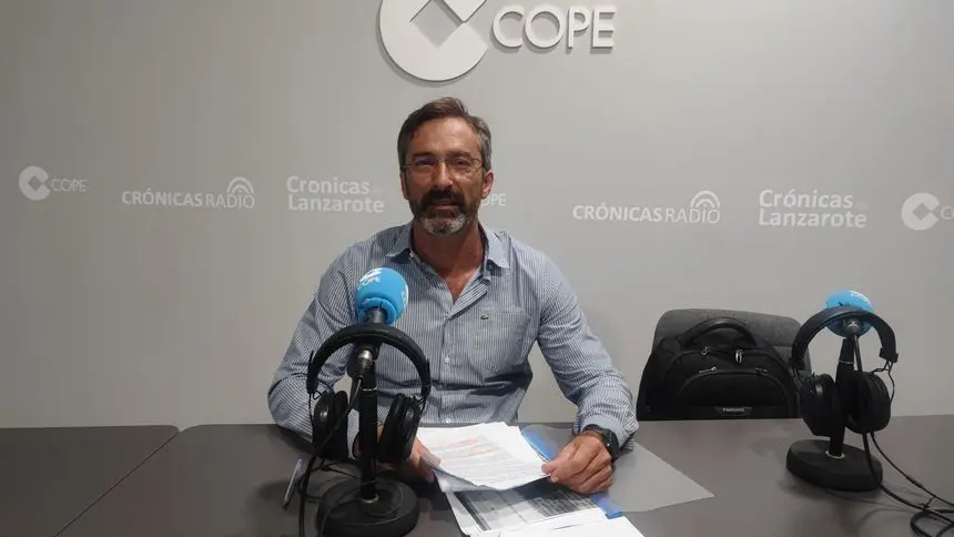 Pedro San Ginés este jueves en el estudio de Crónicas Radio.