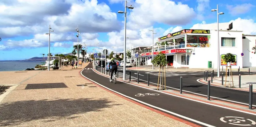 Imagen del carril bici de Puerto del Carmen.