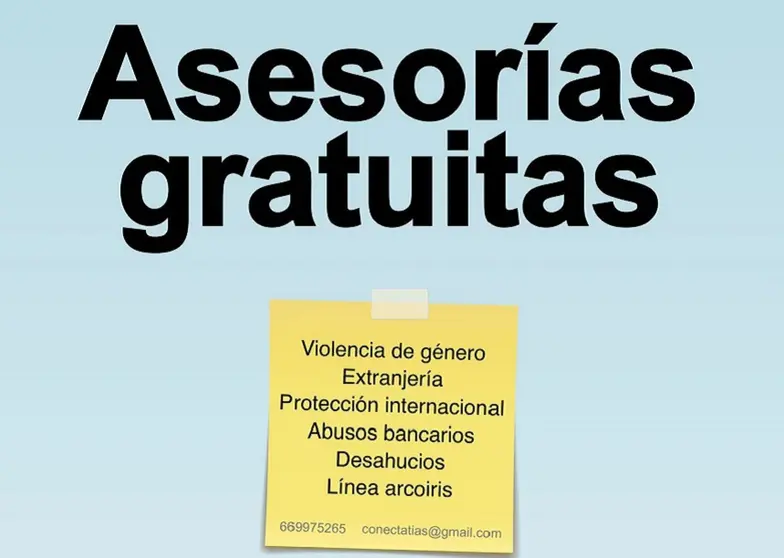 Imagen promocional de las asesorías gratuitas  sobre violencia de género y línea arcoíris.