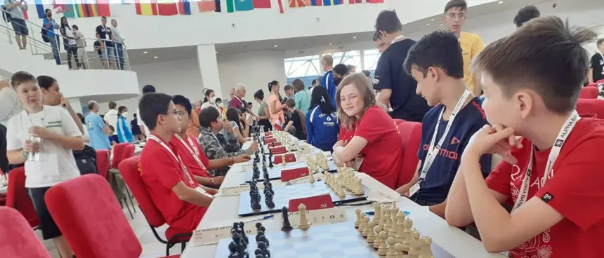 Julius Jonas Pleschke en el mundial de Ajedrez sub 12 en Rumanía.