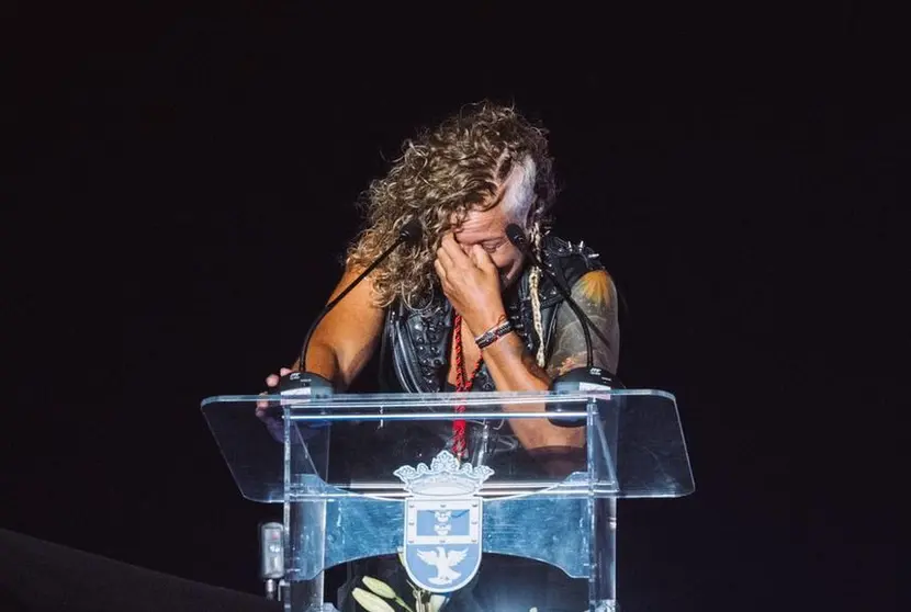 Rosana en el acto de nombramiento de Hija Predilecta de Arrecife.
