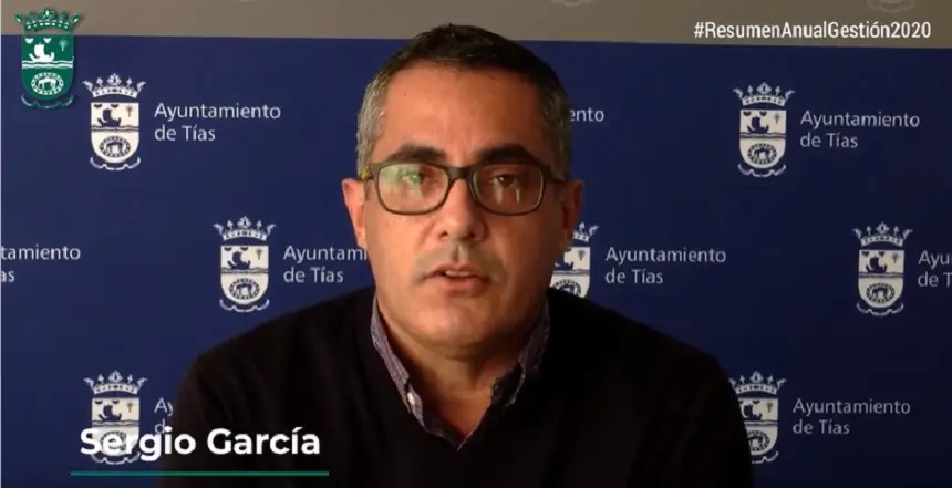 Sergio García en una imagen de un vídeo de resumen de su gestión en el Ayuntamiento de Tías. 