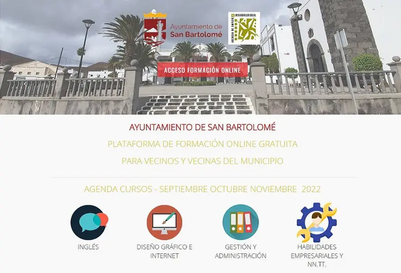 Imagen promocional de la formación online en San Bartolomé.