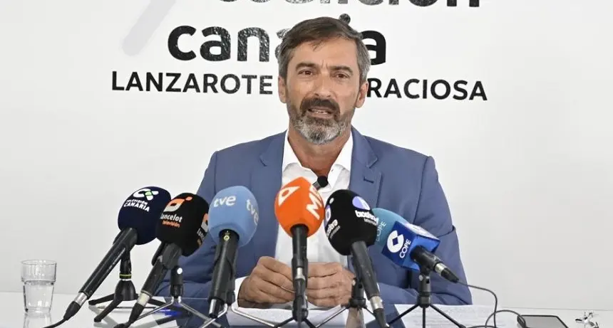 Pedro San Ginés en una de las ruedas de prensa que ha ofrecido para hablar de sus procesos judiciales.