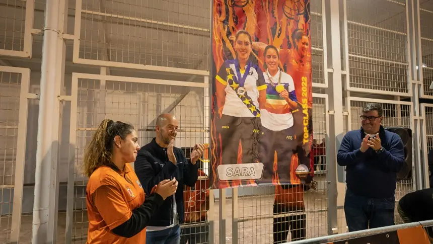 Isidro Pérez y Raúl de Leçon en el homenaje a Sara Díaz.