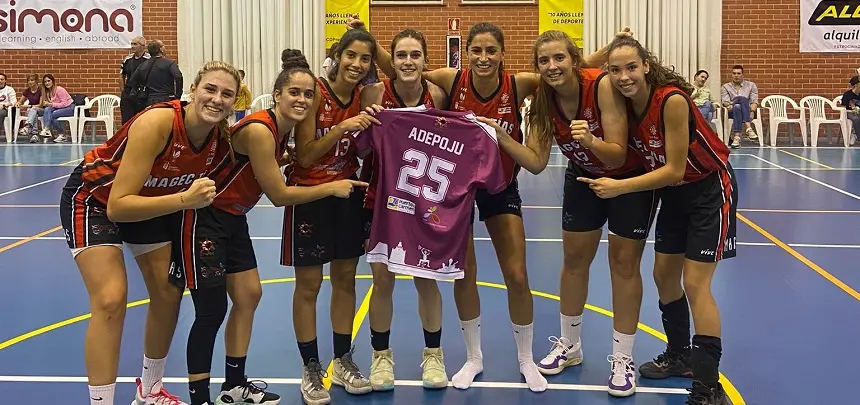 Imagen de las jugadores del Magec Tías celebrando la victoria ante el RACA Granada.