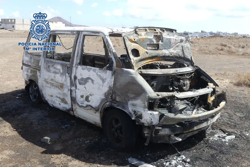 Furgoneta utilizada por el detenido por la Policía Nacional de Lanzarote.
