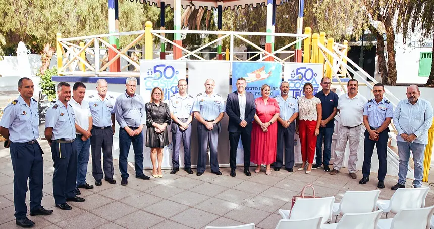 Imagen de la presentación del Ejercito del Aire en Costa Teguise.