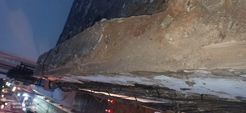 Imagen de la fachada tras el desprendimiento.