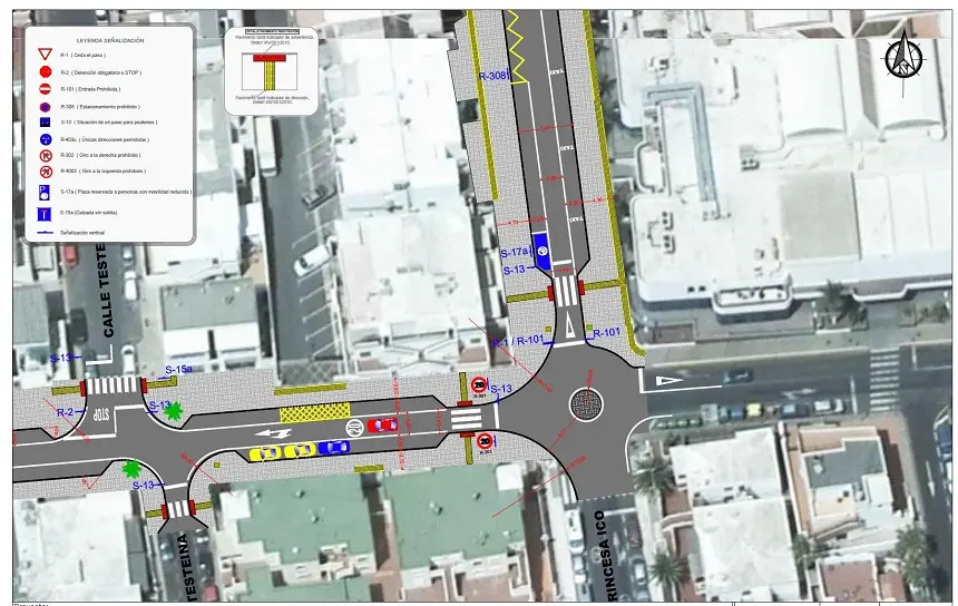 Imagen realizada por el PP para explicar los problemas de tráfico debido a las obras de la calle Chimidas de Playa Honda.