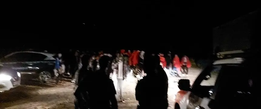 Imagen de los imigrantes llegados este jueves por la noche