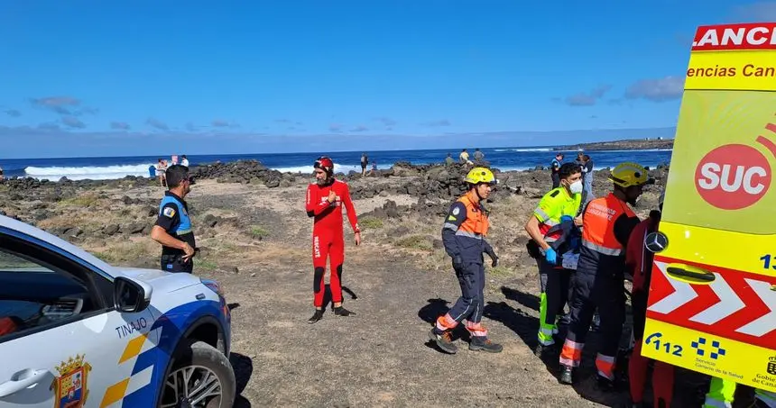 Imagen del momento del traslado del deportista herido