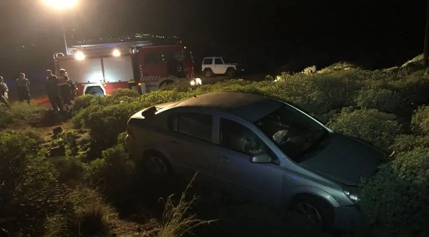 Imagen del lugar en el que quedó el vehículo tras el accidente.