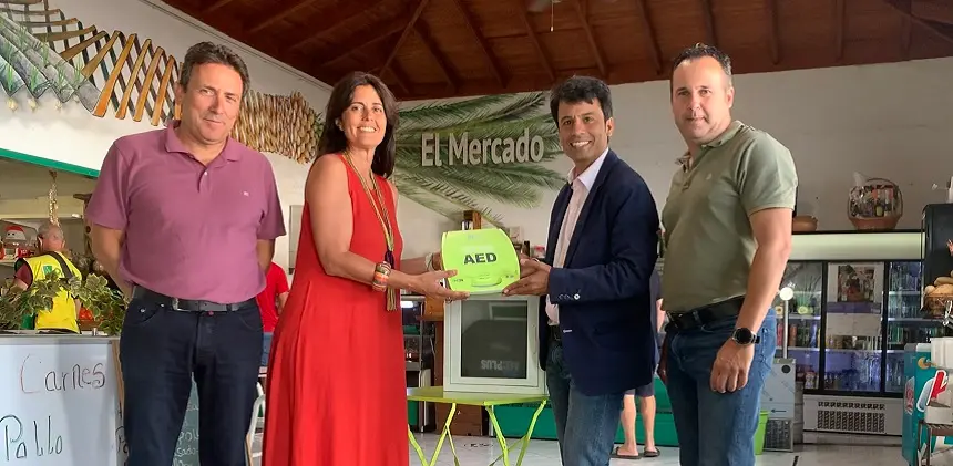 Evelia García junto a Marcos Bergaz, Hugo delgado y Enrique Espinosa.