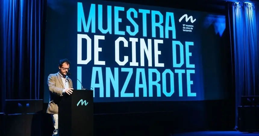 Imagen de Javier Fuentes durante la muestra de cine.