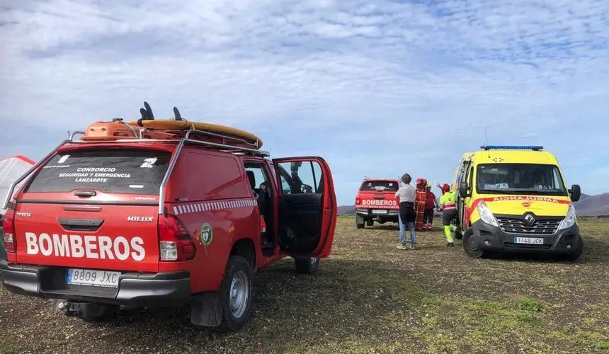 Imagen de la actuación de los bomberos y de los integrantes del SUC