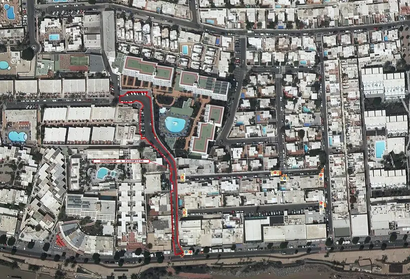 Imagen de la calle Doramas en Puerto del Carmen.