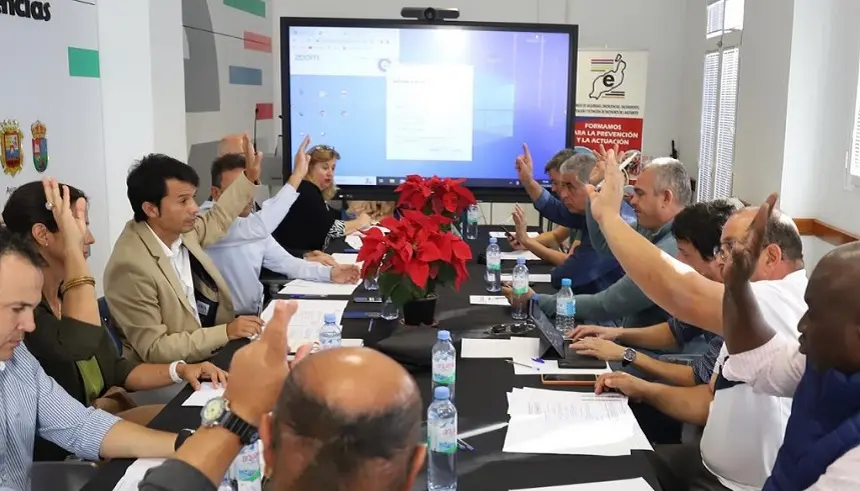 Imagen de la votación del Pleno del Consorcio de Seguridad y Emergencias de Lanzarote.