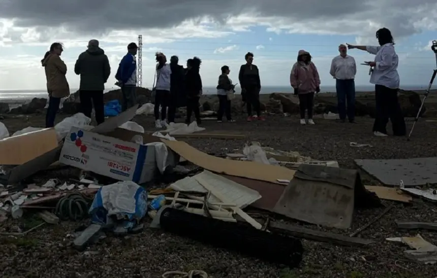 Imagen del estado de la zona donde se realizó la presentación de la candidatura de Leticia Padilla.