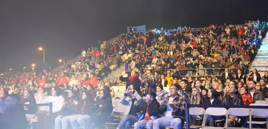 Imagen de la grada del día previo.