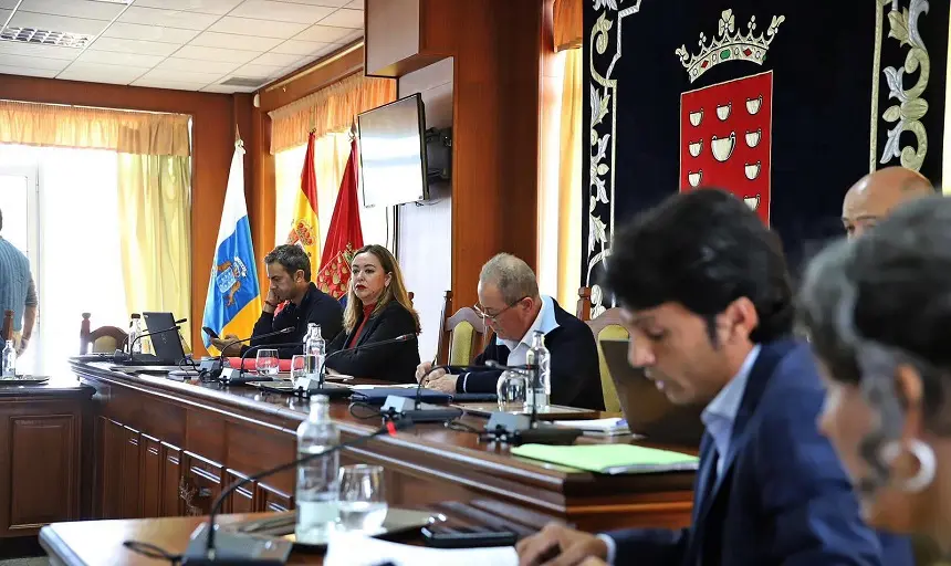 María Dolores Corujo durante el pleno de aprobación de los presupuestos.