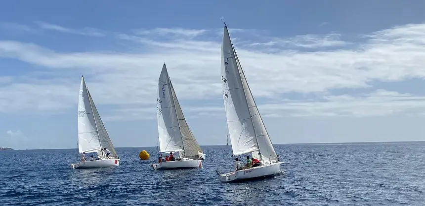 Embarcaciones participantes en la segunda jornada de la Liga j80 Lanzarote.