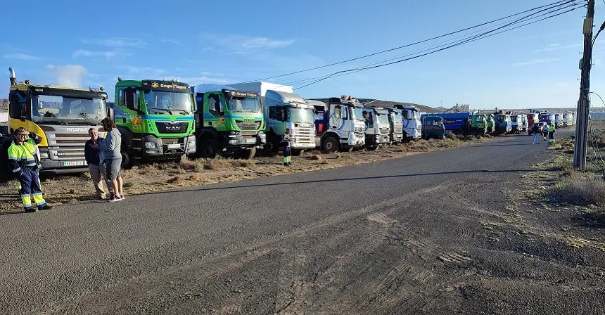 Protesta de los transportistas por el tacografo.