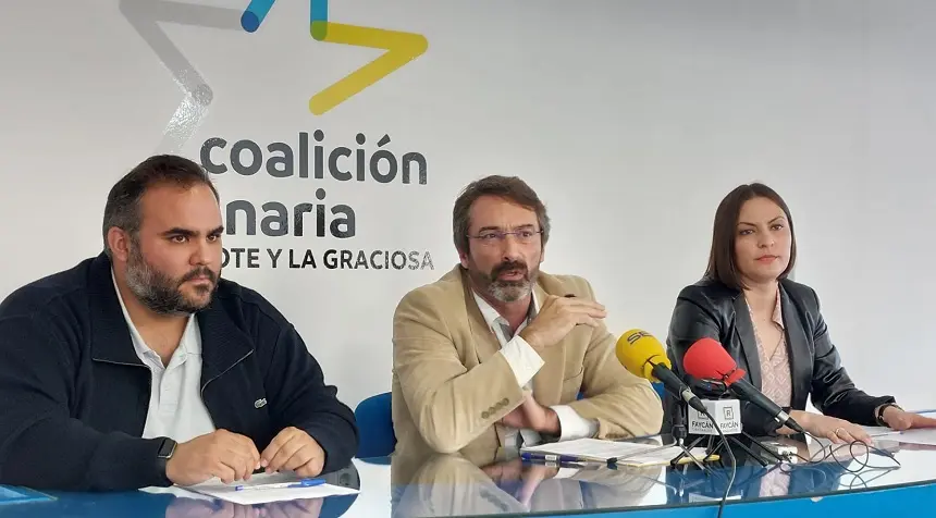 Imagen de la rueda de prensa de este martes en la sede de CC.