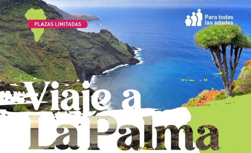 Cartel promocional del viaje a La Palma organizado por Tinajo.