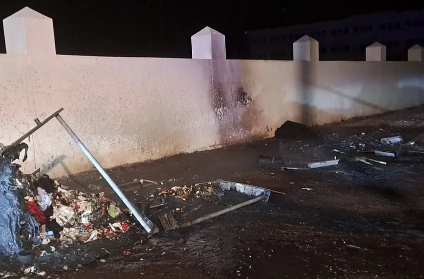 Incendio en la calle Fasnia de Arrecife.