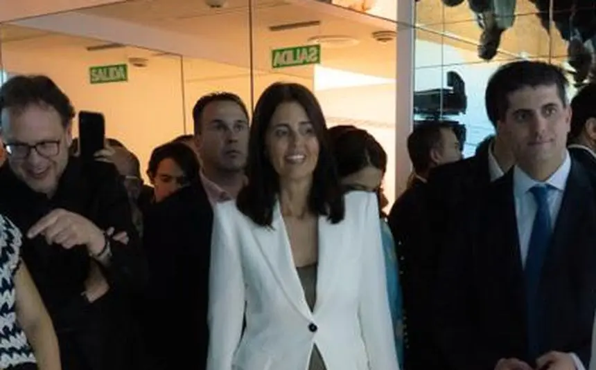 Evelia García el pasado viernes en la inauguración de la nueva imagen de la Casa de los Volcanes.