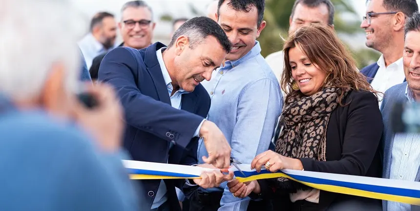 Oswaldo Betancort inaugurando la II Feria Ganadera, Agrícola y Pesquera de Lanzarote.