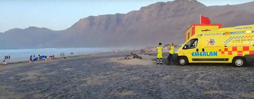 Imagen de archivo de la playa de Famara donde se ha producido el incidente