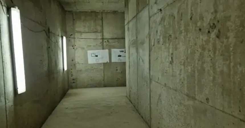 Imagen del estado actual del búnker de radioterapia del hospital de Lanzarote. 