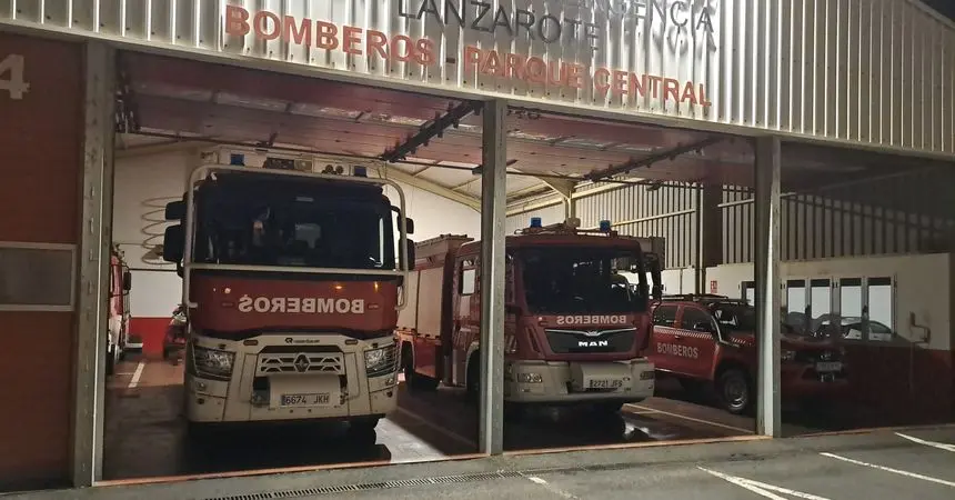 Imagen del parque central de los bomberos de Lanzarote