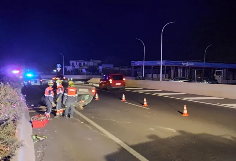 Accidente producido este miércoles en Arrecife.