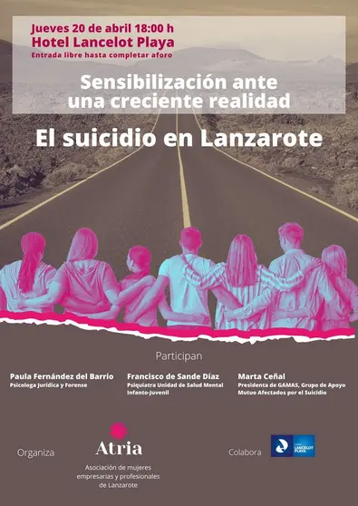 Cartel de la charla de sensibilización sobre el suicidio.