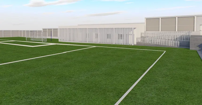 Imagen final del proyecto que se está realizando en el campo de fútbol de San Bartolomé.