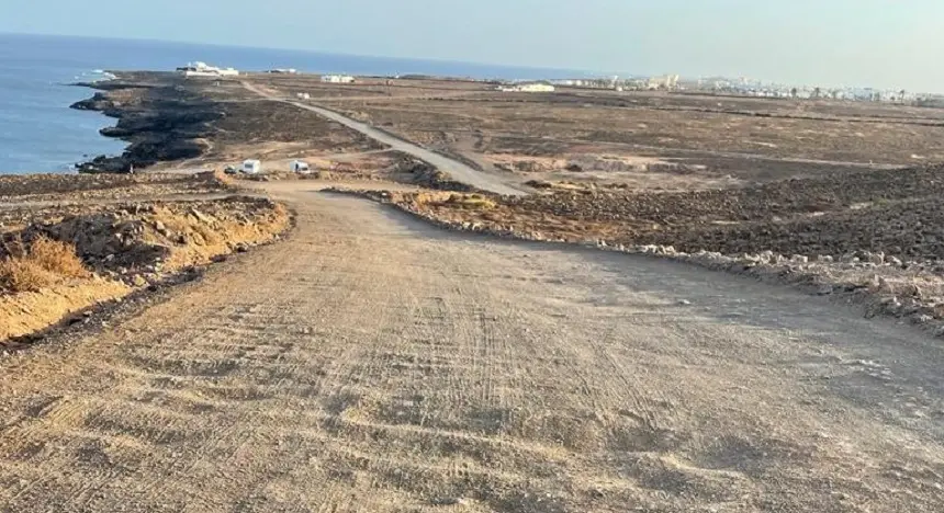 Estado de la carretera de acceso a Los Ancones.