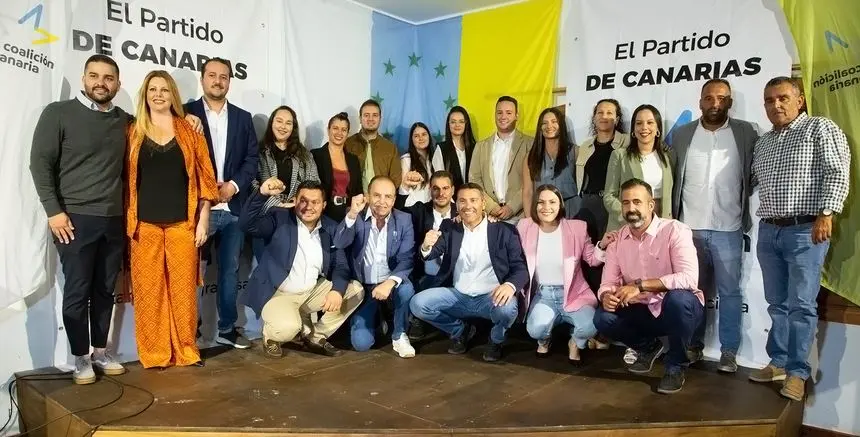 Imagen de los candidatos de Tinajo y de los puestos claves de la organización.