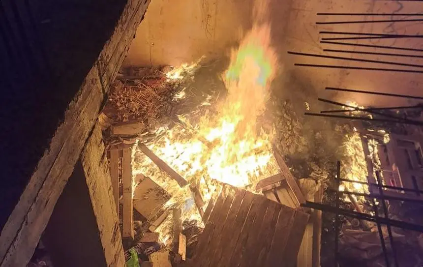 Imagen del espectacular incendio que se produjo en Argana