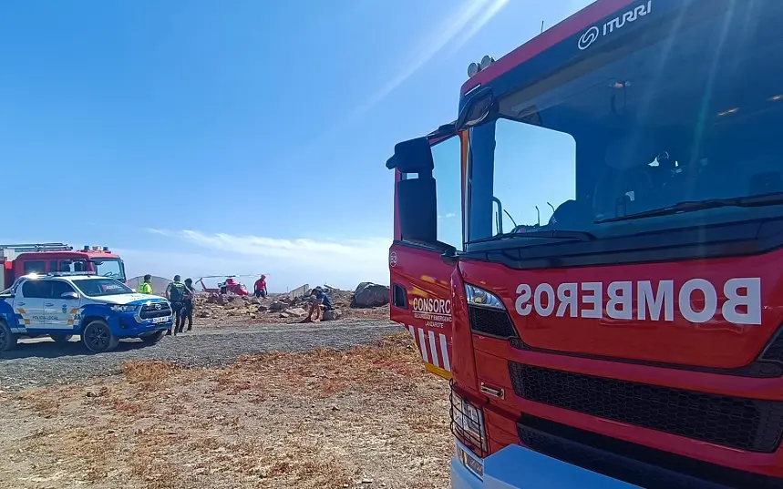 Operación de rescate realizada por los bomberos.