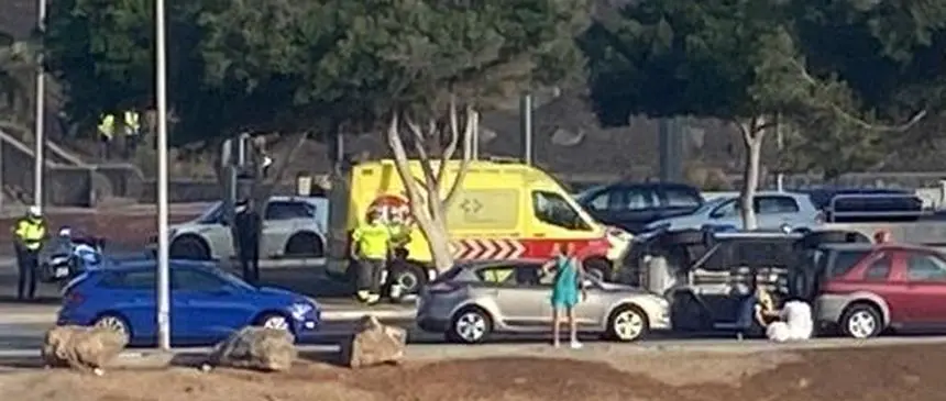 Imagen del momento del accidente de este viernes.