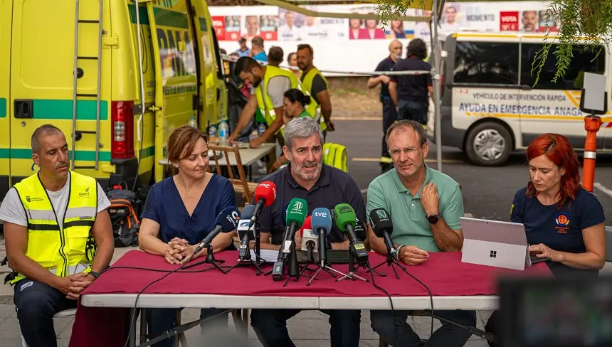 Fernando Clavijo en la comparecencia de este domingo para hablar del incendio.