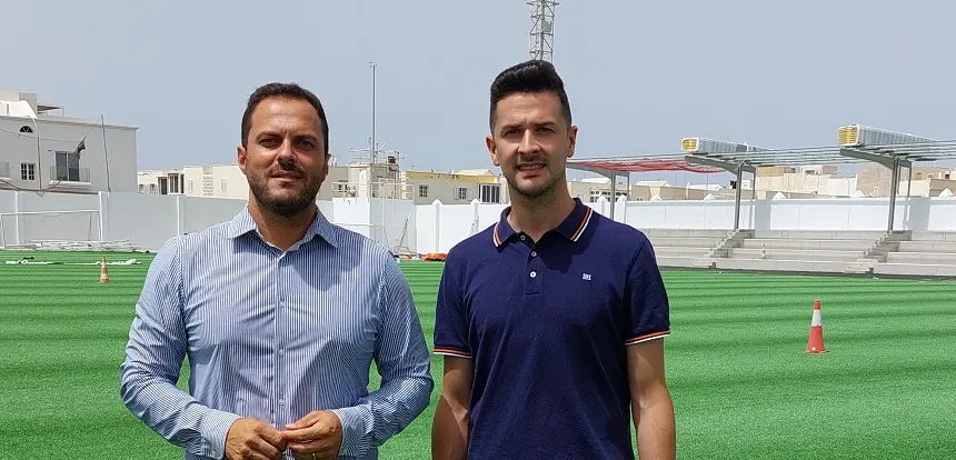 El alcalde de Arrecife, Yonathan de León, y el concejal de Deportes, Juanjo López, impulsando la mejora de las instalaciones deportivas municipales