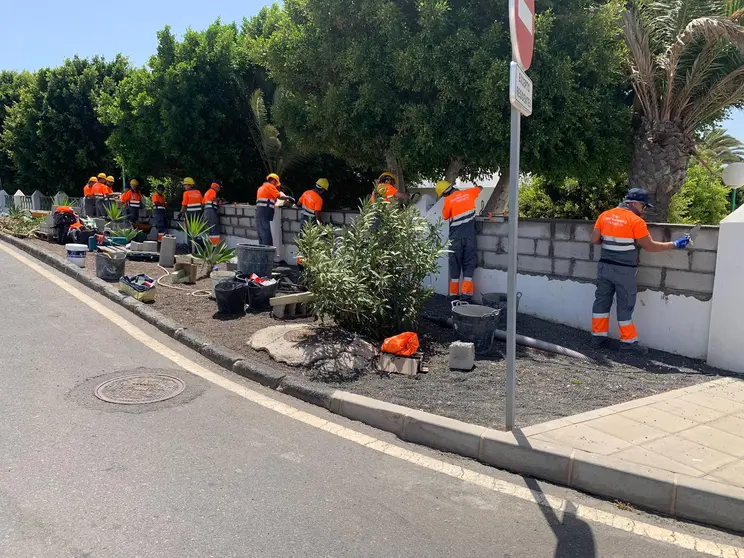 Imagen de una de las obras que se están realizando en uno de los centros.