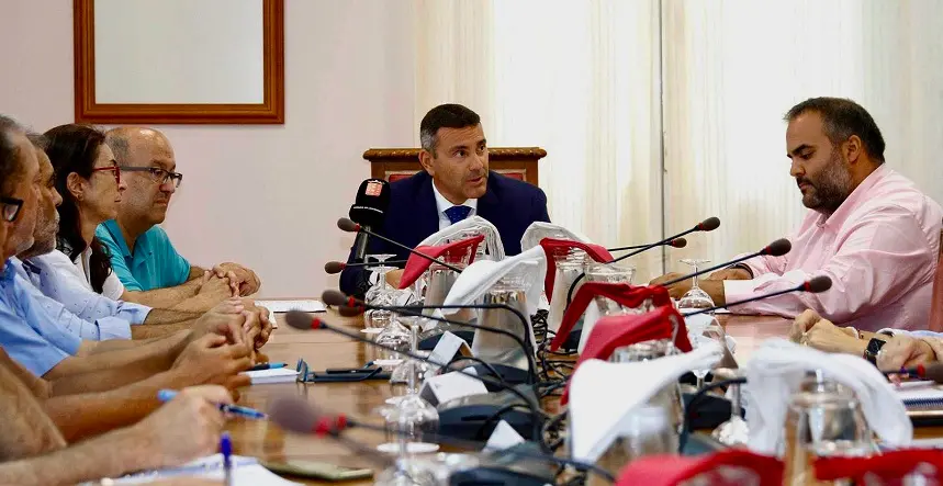 Oswaldo Betancort y Samuel Martín en el consejo del Cabildo.