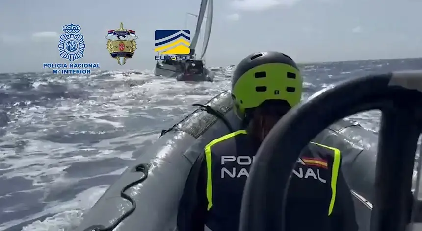 Imagen de la actuación conjunta para detener a los traficantes. 