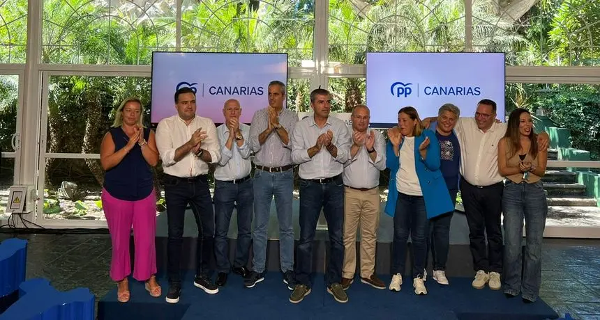 Imagen de los principales dirigentes del PP este sábado