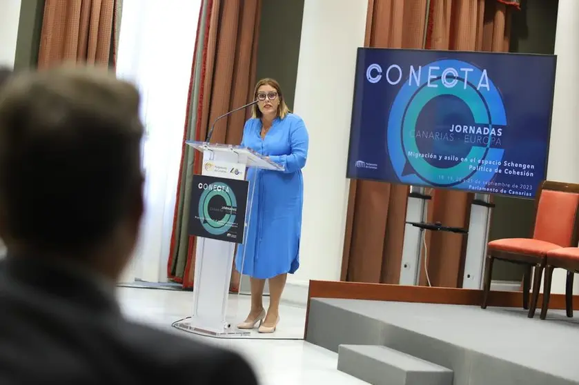 Astrid Pérez, presidenta del Parlamento de Canarias.